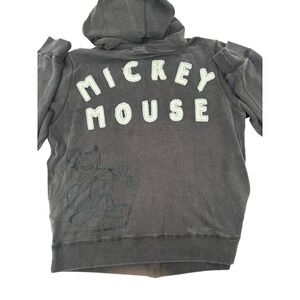 Disney Mickey Mouse Zip Up Hoodie Gray Charcoal Men's Size L Graphic Print